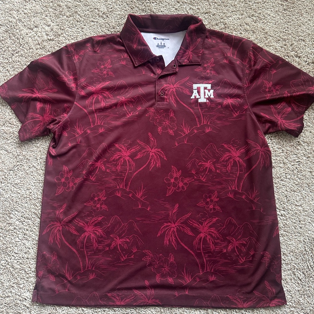 Champion Texas A&M Aggies Maroon Tropical Polo Shirt - Men's Size Large